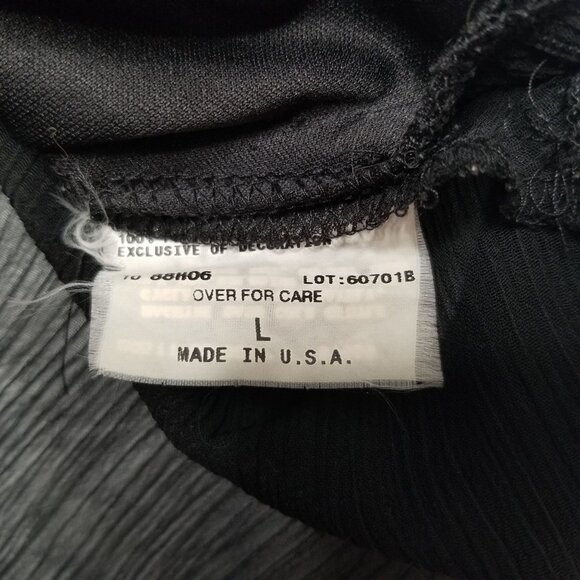 VTG 90s L Black Chiffon Top Beaded Sheer Back Whimsigoth Fairy Grunge Tie Side - Picture 6 of 7